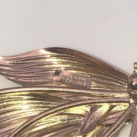 VTG Sterling Bond & Boyd Gold Tone Leaf Leaves Brooch 2” - Picture 4 of 4